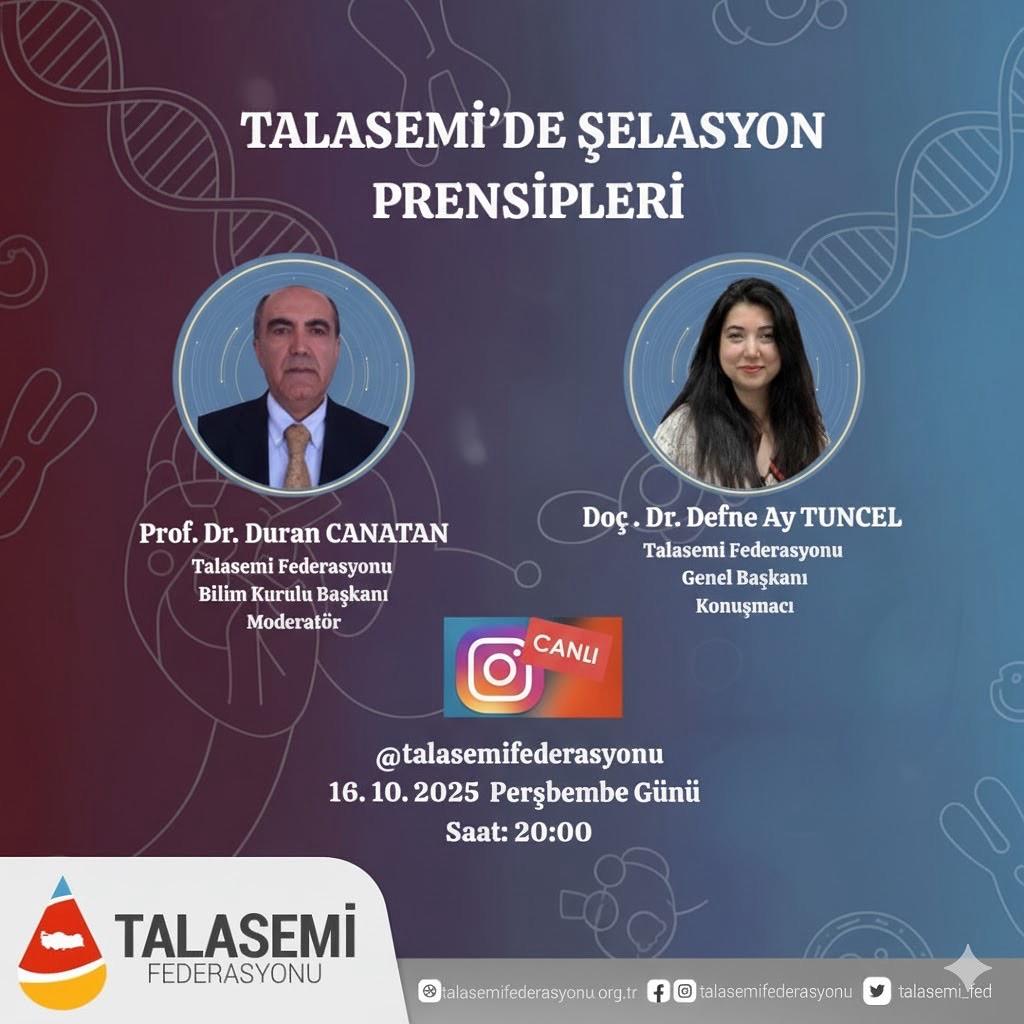Talasemi’de Şelasyon Prensipleri konulu canlı yayın gerçekleştirildi.